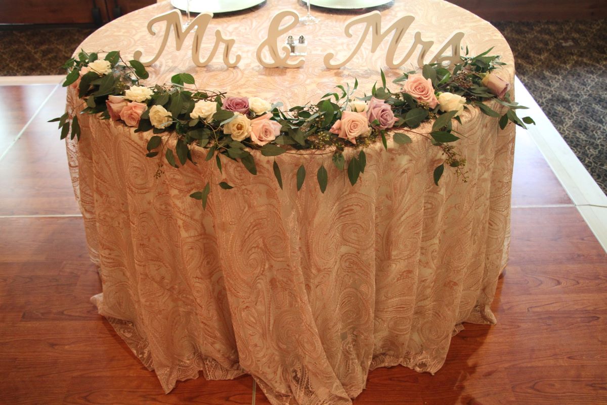 Blush Paisley Lace on Sweetheart Table